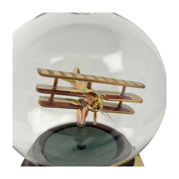 Vintage Mayflower Glass Sculpture Red Baron Airplane Globe Dome 4.5" Tall Decor - Picture 8 of 16